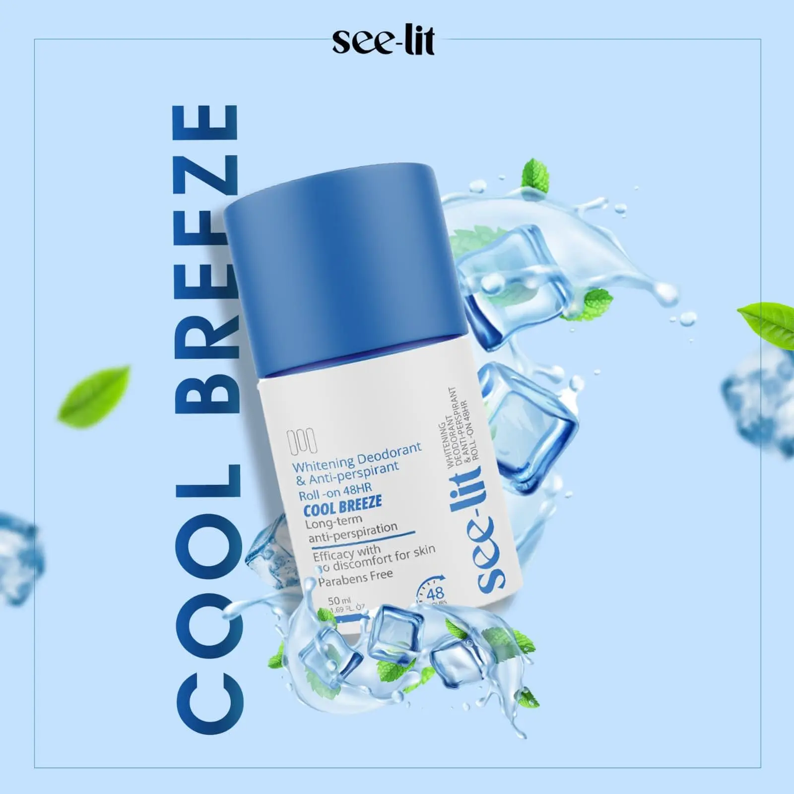SEE-LIT WHITENING DEO.ROLL ON (COOL BREEZE) 50M 2X(OFFER)